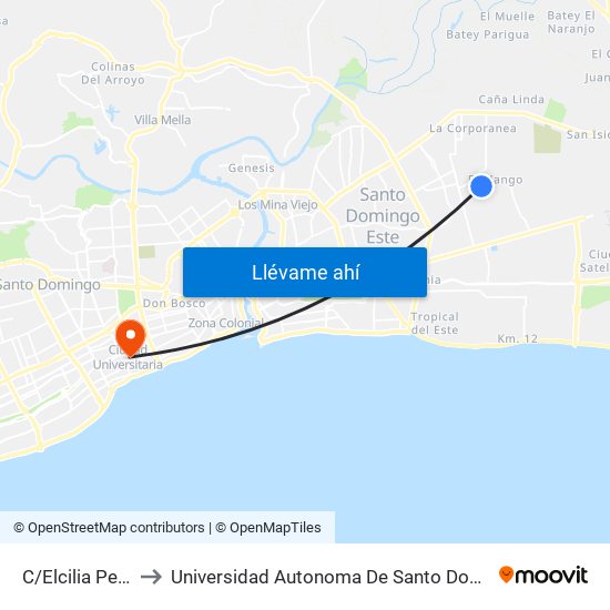 C/Elcilia Pepin to Universidad Autonoma De Santo Domingo map
