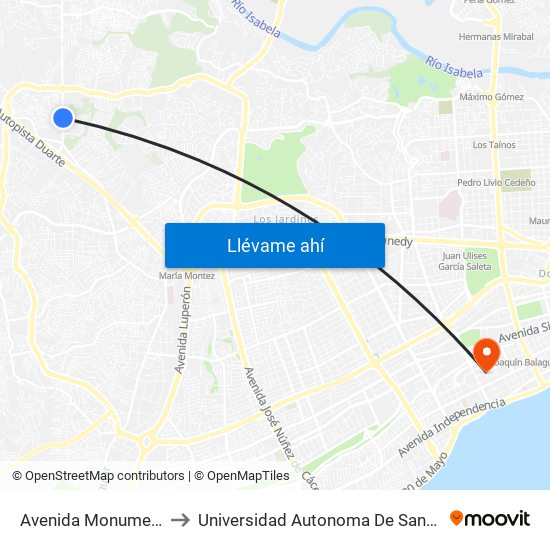 Avenida Monumental, 12 to Universidad Autonoma De Santo Domingo map