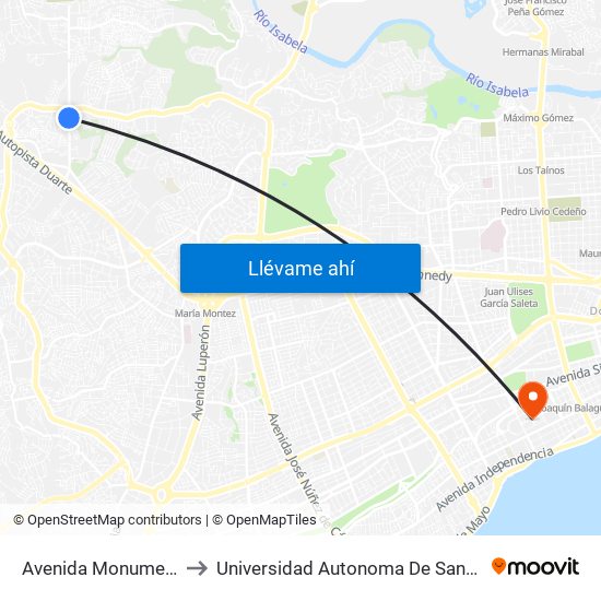 Avenida Monumental, 52 to Universidad Autonoma De Santo Domingo map
