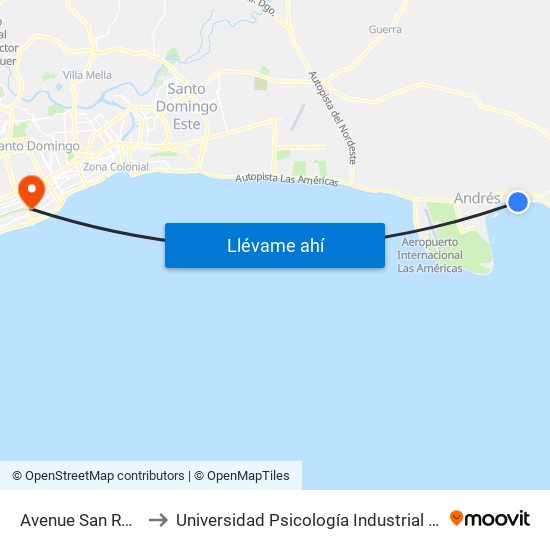 Avenue San Rafael, 9 to Universidad Psicología Industrial Dominicana map