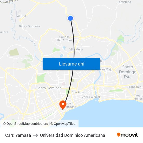 Carr. Yamasá to Universidad Dominico Americana map