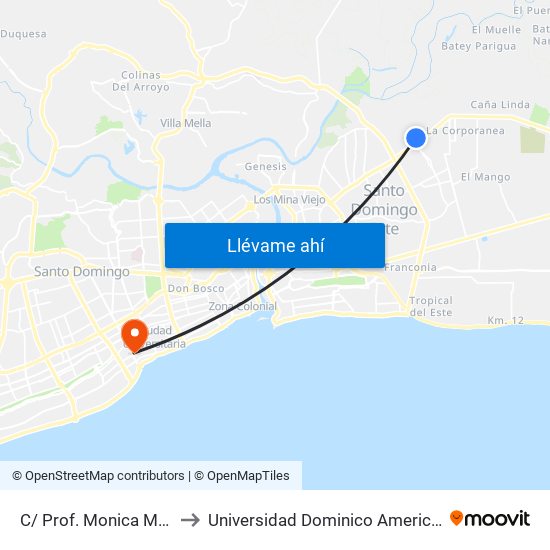C/ Prof. Monica Mota to Universidad Dominico Americana map