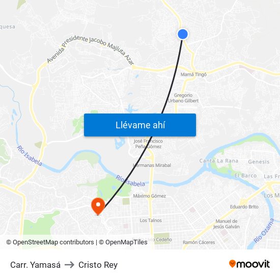 Carr. Yamasá to Cristo Rey map