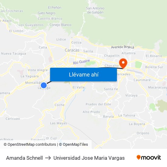 Amanda Schnell to Universidad Jose Maria Vargas map