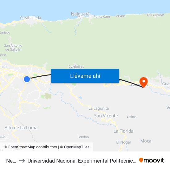 New York to Universidad Nacional Experimental Politécnica "Antonio José de Sucre" (UNEXPO) - Sede Guarenas map