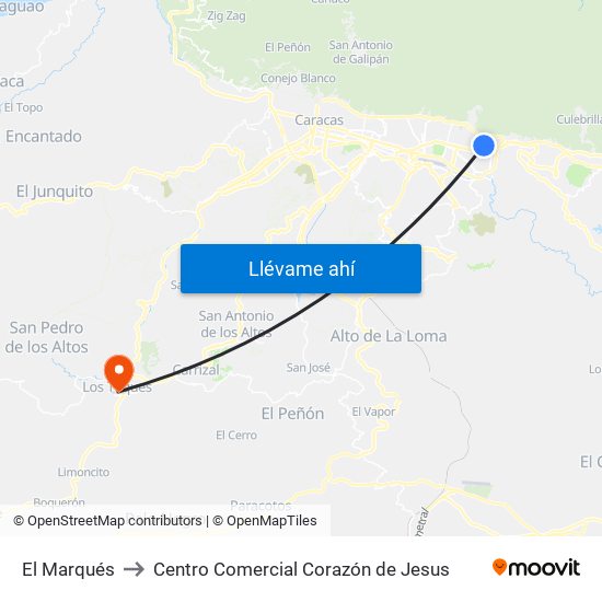 El Marqués to Centro Comercial Corazón de Jesus map