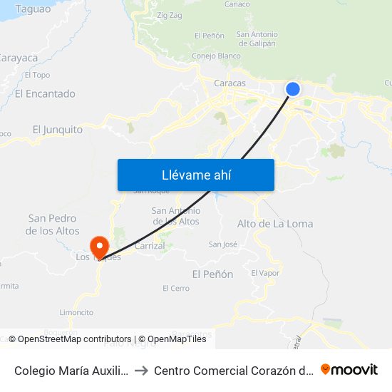Colegio María Auxiliadora to Centro Comercial Corazón de Jesus map