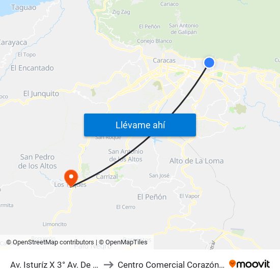 Av. Isturíz X 3° Av. De Altamira to Centro Comercial Corazón de Jesus map