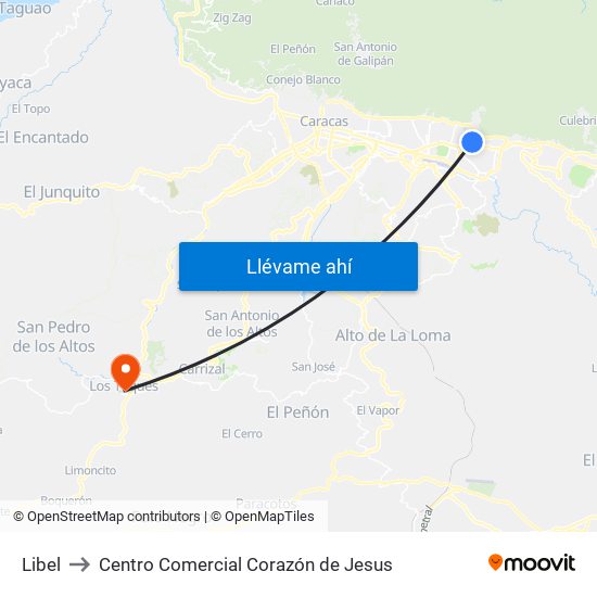 Libel to Centro Comercial Corazón de Jesus map