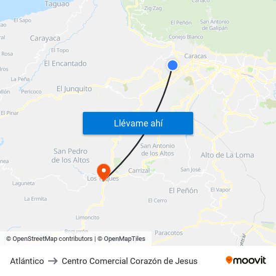 Atlántico to Centro Comercial Corazón de Jesus map