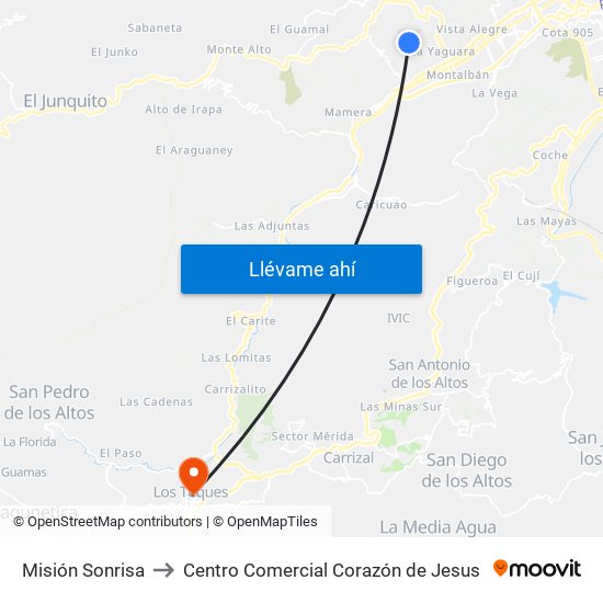 Misión Sonrisa to Centro Comercial Corazón de Jesus map