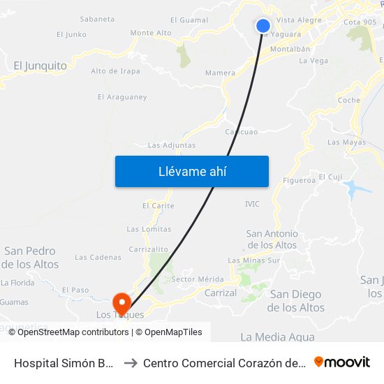 Hospital Simón Bolívar to Centro Comercial Corazón de Jesus map