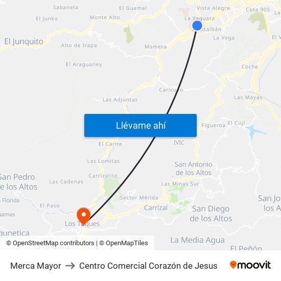 Merca Mayor to Centro Comercial Corazón de Jesus map