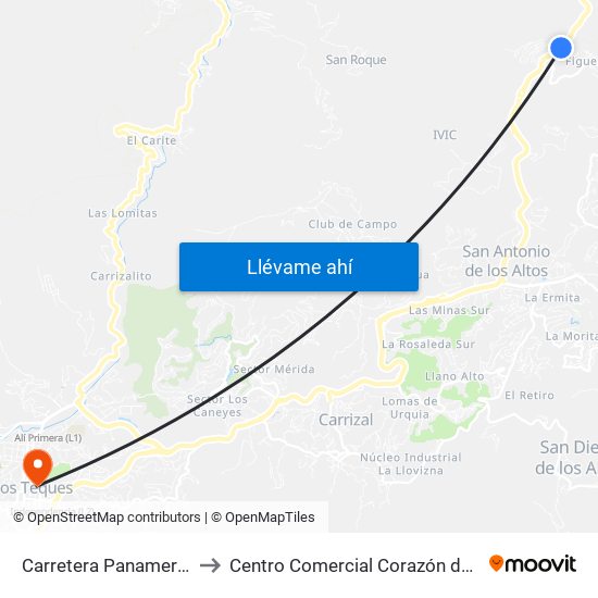 Carretera Panamericana to Centro Comercial Corazón de Jesus map