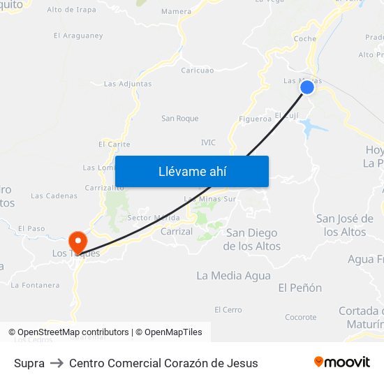 Supra to Centro Comercial Corazón de Jesus map
