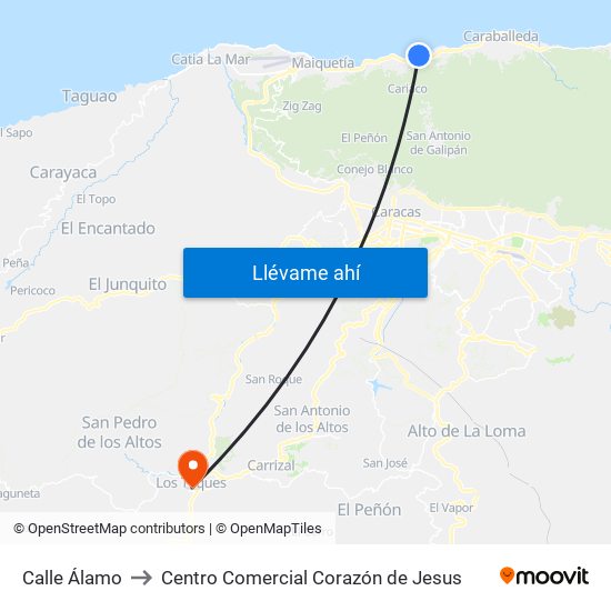 Calle Álamo to Centro Comercial Corazón de Jesus map