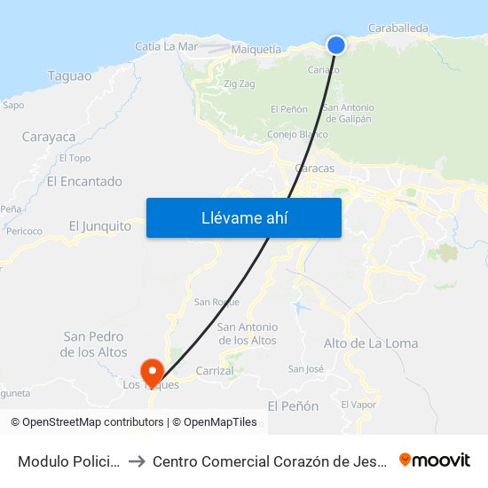 Modulo Policial to Centro Comercial Corazón de Jesus map
