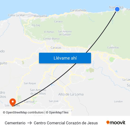 Cementerio to Centro Comercial Corazón de Jesus map