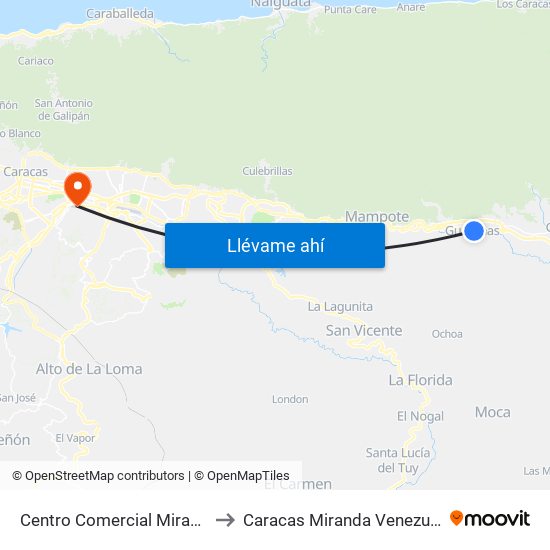 Centro Comercial Miranda to Caracas Miranda Venezuela map
