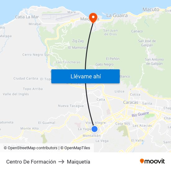 Centro De Formación to Maiquetía map