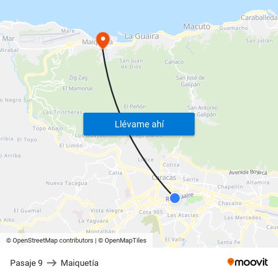 Pasaje 9 to Maiquetía map