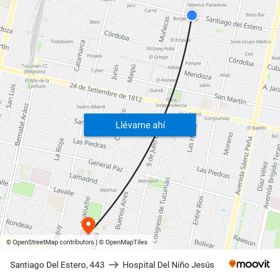 Santiago Del Estero, 443 to Hospital Del Niño Jesús map