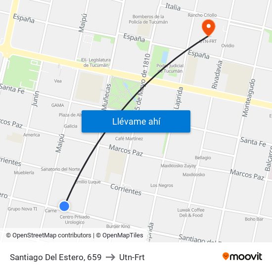 Santiago Del Estero, 659 to Utn-Frt map