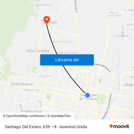 Santiago Del Estero, 659 to Juventud Unida map