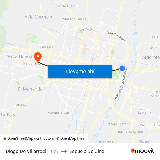 Diego De Villarroel 1177 to Escuela De Cine map