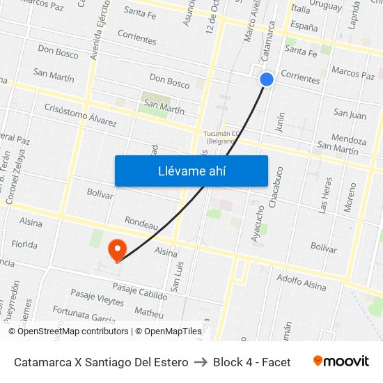 Catamarca X Santiago Del Estero to Block 4 - Facet map