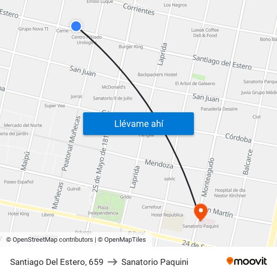 Santiago Del Estero, 659 to Sanatorio Paquini map