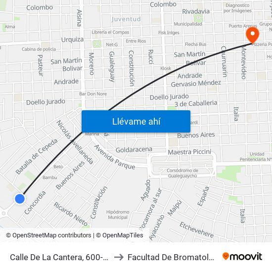 Calle De La Cantera, 600-648 to Facultad De Bromatologia map