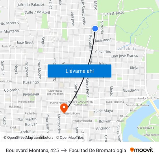 Boulevard Montana, 425 to Facultad De Bromatologia map