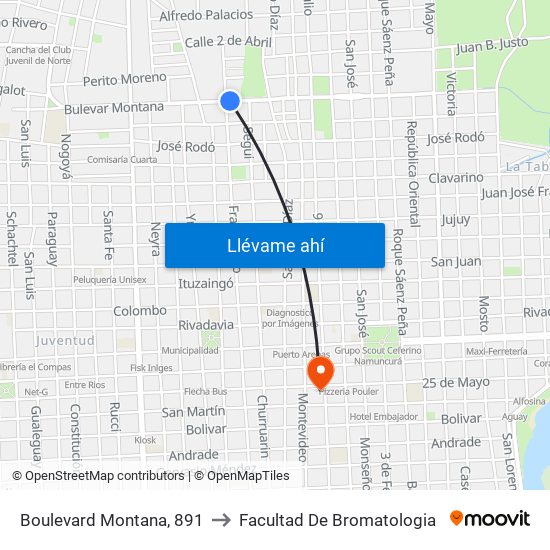 Boulevard Montana, 891 to Facultad De Bromatologia map