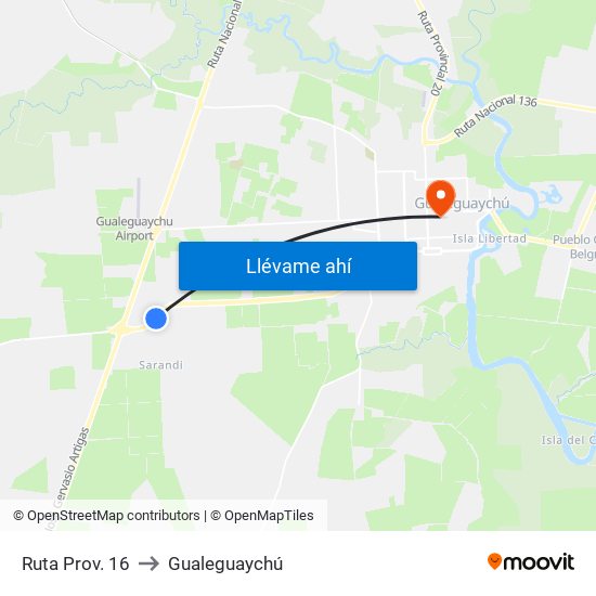 Ruta Prov. 16 to Gualeguaychú map