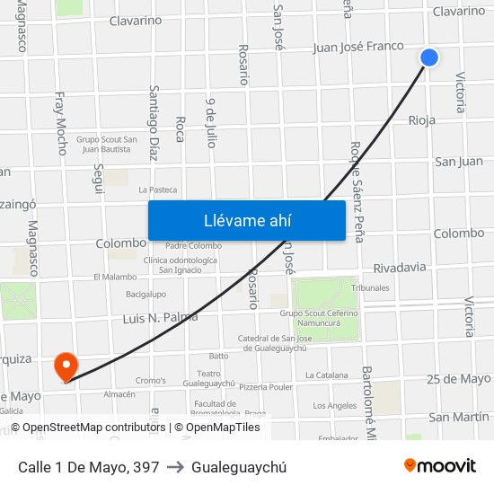 Calle 1 De Mayo, 397 to Gualeguaychú map