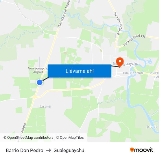 Barrio Don Pedro to Gualeguaychú map