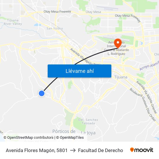 Avenida Flores Magón, 5801 to Facultad De Derecho map