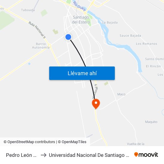 Pedro León Gallo, 1400 to Universidad Nacional De Santiago Del Estero Sede El Zanjon map