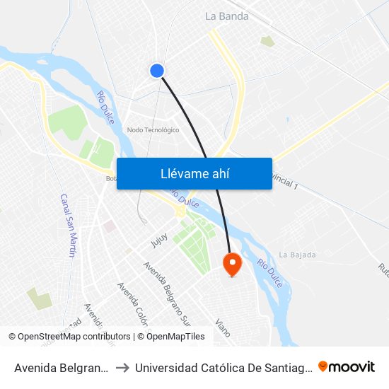 Avenida Belgrano, 2018 to Universidad Católica De Santiago Del Estero map