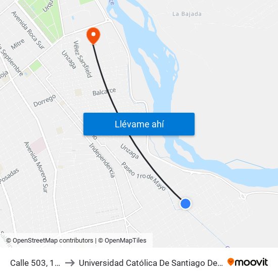 Calle 503, 1834 to Universidad Católica De Santiago Del Estero map