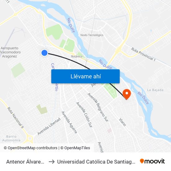 Antenor Álvarez, 2026 to Universidad Católica De Santiago Del Estero map