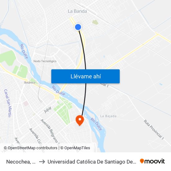 Necochea, 534 to Universidad Católica De Santiago Del Estero map