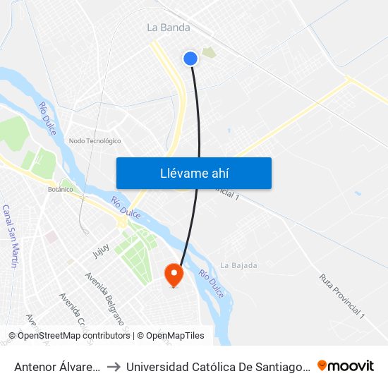 Antenor Álvarez, 473 to Universidad Católica De Santiago Del Estero map