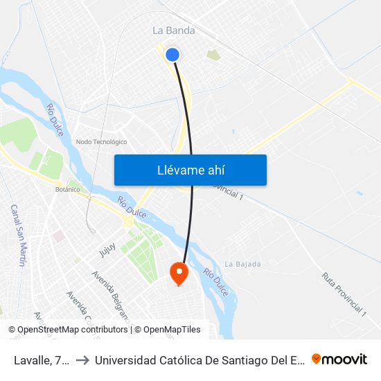 Lavalle, 734 to Universidad Católica De Santiago Del Estero map