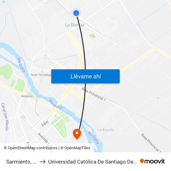 Sarmiento, 521 to Universidad Católica De Santiago Del Estero map