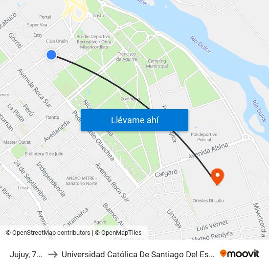 Jujuy, 763 to Universidad Católica De Santiago Del Estero map