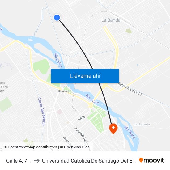 Calle 4, 703 to Universidad Católica De Santiago Del Estero map