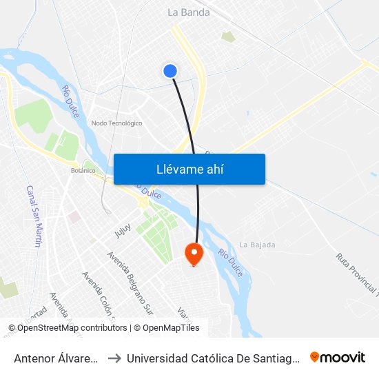 Antenor Álvarez, 1050 to Universidad Católica De Santiago Del Estero map