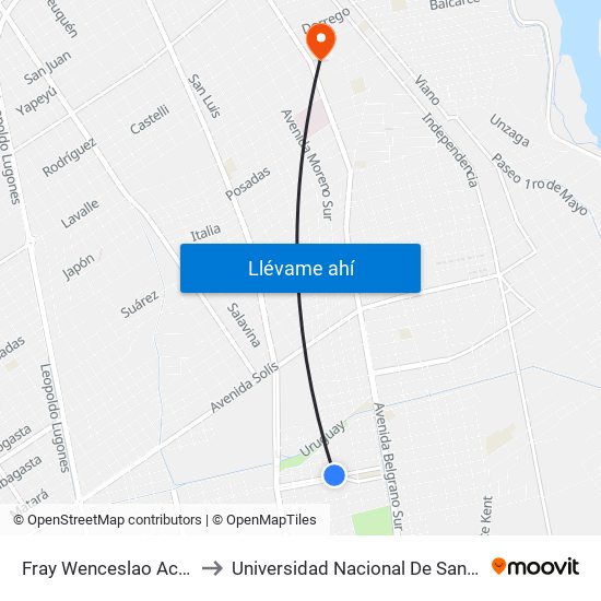 Fray Wenceslao Achaval, 4755 to Universidad Nacional De Santiago Del Estero map